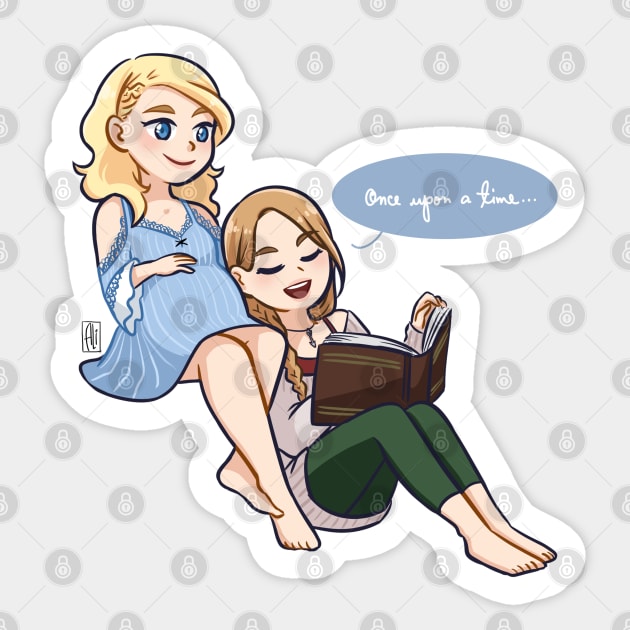 Bedtime Story: Alice & Robin Sticker by artsy_alice